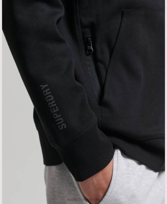 Superdry hanorac cu zip code tech îmbrăcăminte negru bărbați JX0Z636