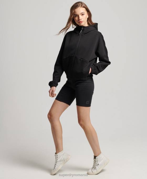 Superdry hanorac cu zip code tech îmbrăcăminte negru femei JX0Z3342
