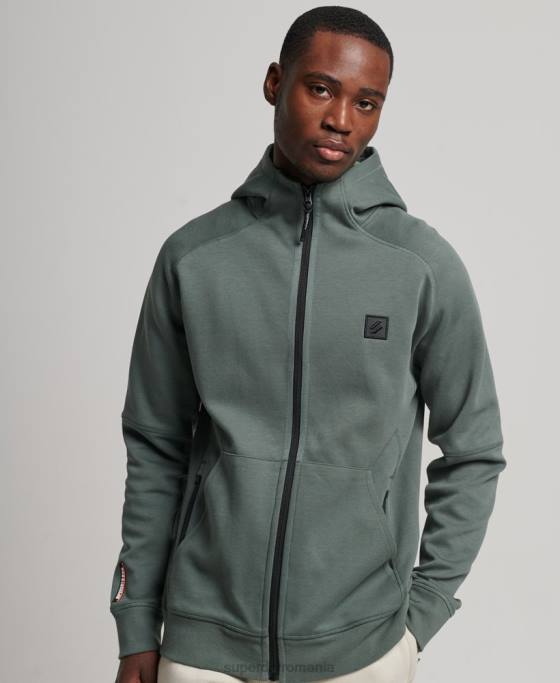 Superdry hanorac cu zip code tech îmbrăcăminte verde bărbați JX0Z458