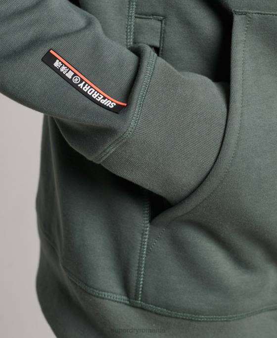 Superdry hanorac cu zip code tech îmbrăcăminte verde bărbați JX0Z458