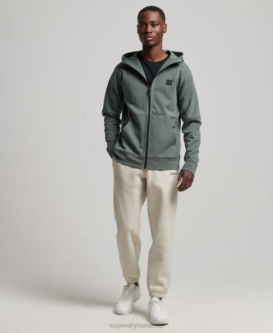 Superdry hanorac cu zip code tech îmbrăcăminte verde bărbați JX0Z458