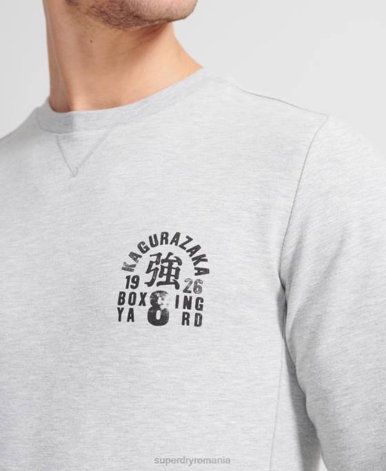 Superdry hanorac de antrenament box yard crew îmbrăcăminte gri bărbați JX0Z5064
