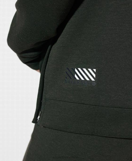 Superdry hanorac de antrenament cu jumătate de fermoar deasupra capului îmbrăcăminte kaki femei JX0Z6124
