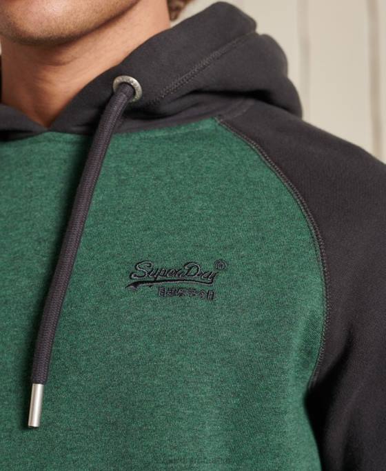 Superdry hanorac de baseball cu broderie logo vintage îmbrăcăminte verde bărbați JX0Z833