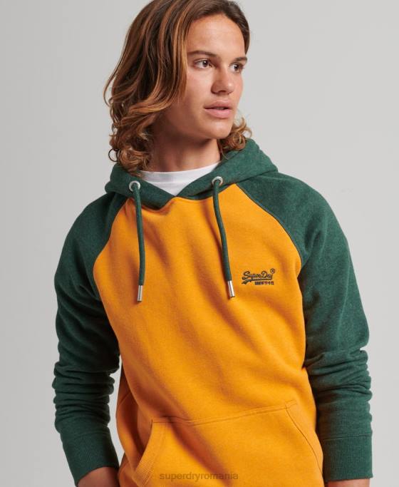 Superdry hanorac de baseball cu logo vintage din bumbac organic îmbrăcăminte aur bărbați JX0Z820