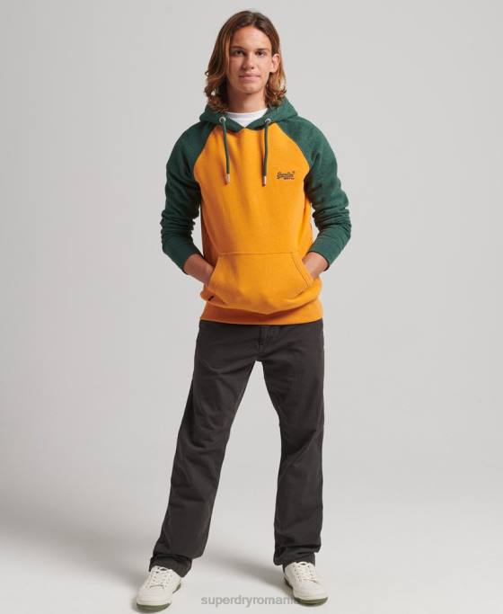 Superdry hanorac de baseball cu logo vintage din bumbac organic îmbrăcăminte aur bărbați JX0Z820