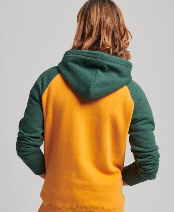 Superdry hanorac de baseball cu logo vintage din bumbac organic îmbrăcăminte aur bărbați JX0Z820