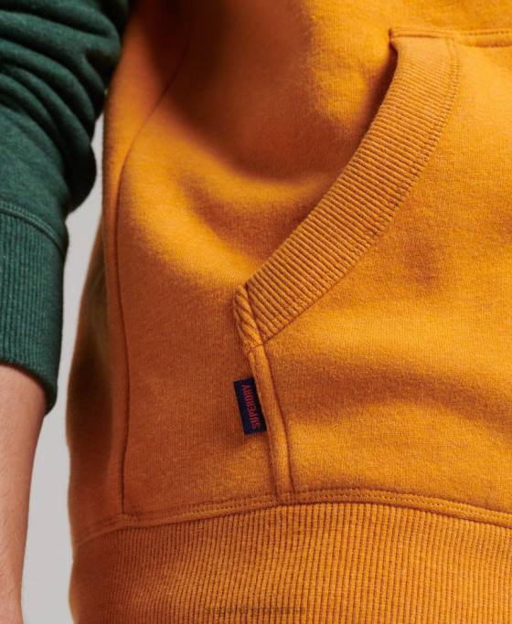 Superdry hanorac de baseball cu logo vintage din bumbac organic îmbrăcăminte aur bărbați JX0Z820