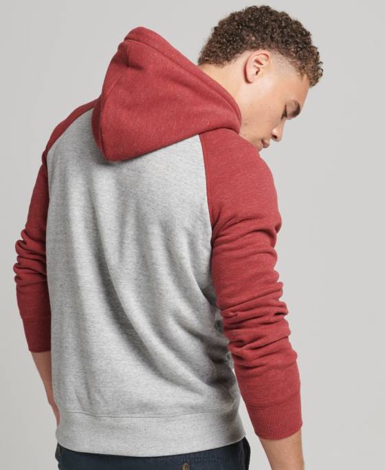 Superdry hanorac de baseball cu logo vintage din bumbac organic îmbrăcăminte gri deschis bărbați JX0Z548