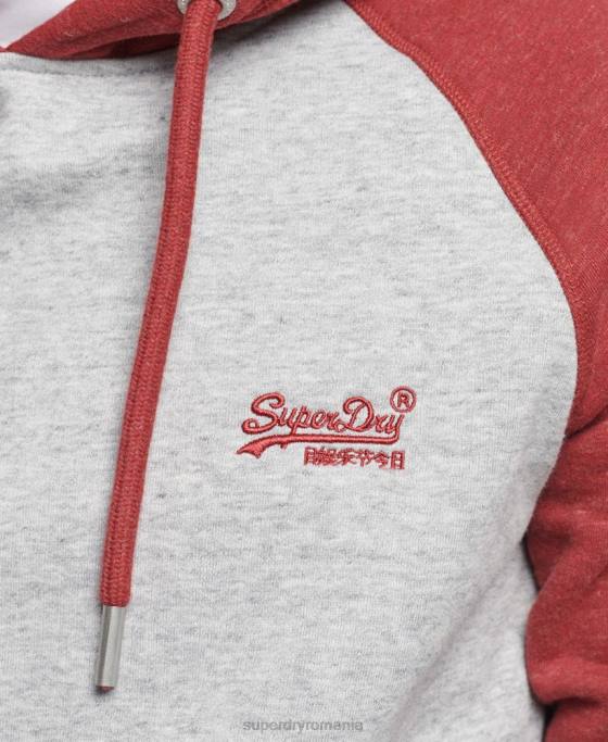 Superdry hanorac de baseball cu logo vintage din bumbac organic îmbrăcăminte gri deschis bărbați JX0Z548