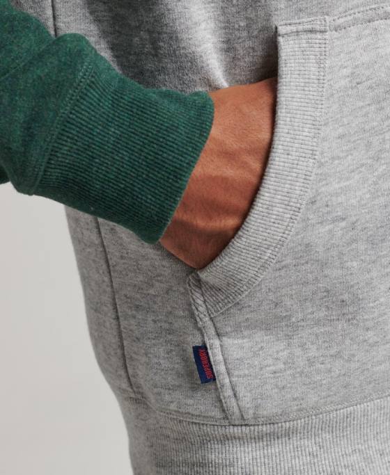 Superdry hanorac de baseball cu logo vintage din bumbac organic îmbrăcăminte verde bărbați JX0Z547