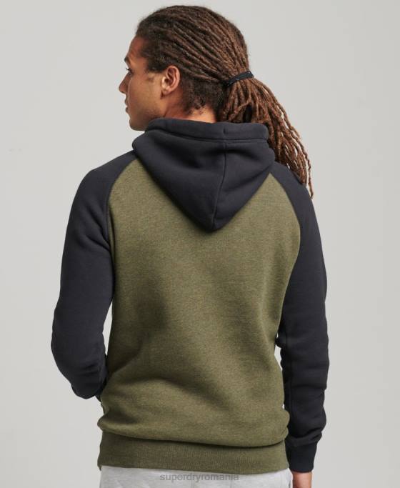 Superdry hanorac de baseball cu logo vintage din bumbac organic îmbrăcăminte verde bărbați JX0Z696