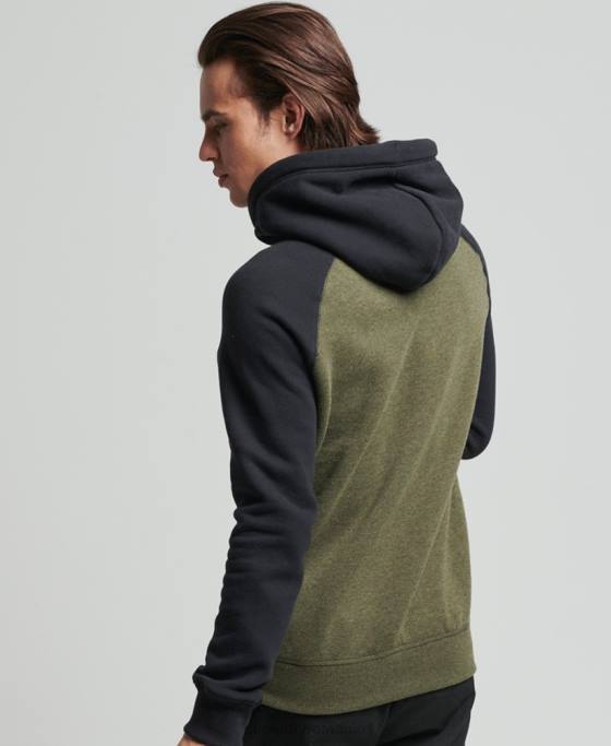 Superdry hanorac de baseball cu logo vintage din bumbac organic îmbrăcăminte verde bărbați JX0Z745