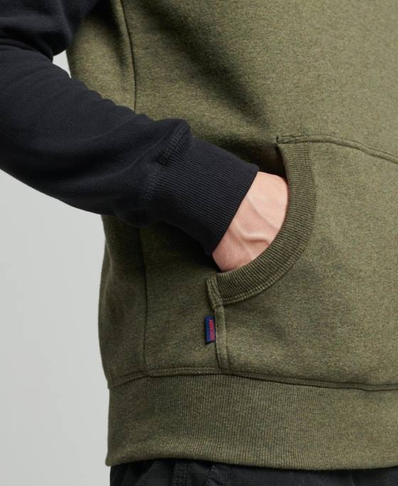 Superdry hanorac de baseball cu logo vintage din bumbac organic îmbrăcăminte verde bărbați JX0Z745