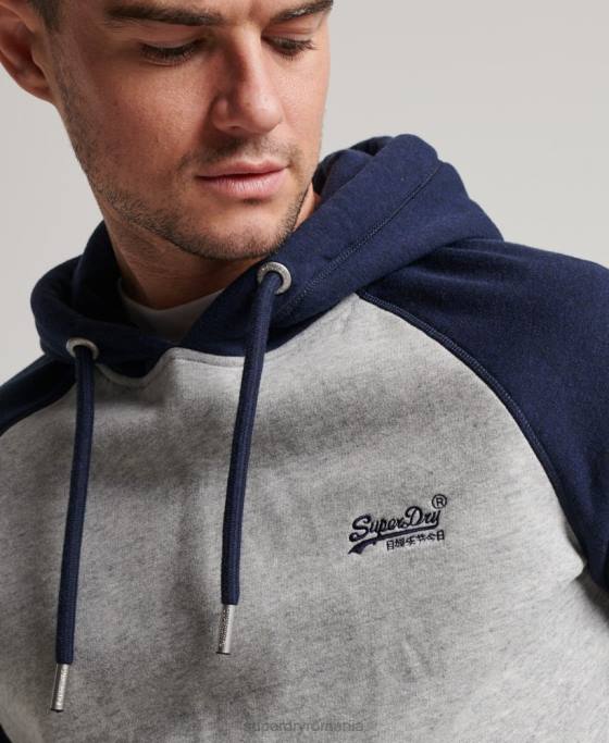 Superdry hanorac de baseball cu logo vintage îmbrăcăminte gri bărbați JX0Z689