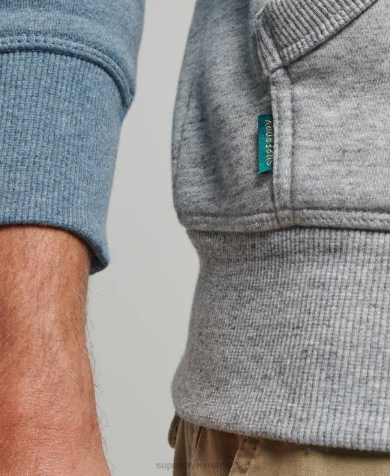 Superdry hanorac de baseball cu logo vintage îmbrăcăminte gri bărbați JX0Z766