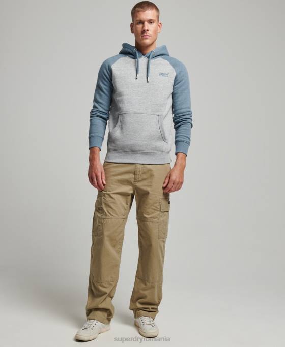 Superdry hanorac de baseball cu logo vintage îmbrăcăminte gri bărbați JX0Z766