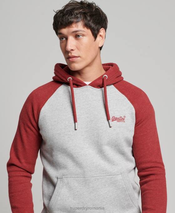 Superdry hanorac de baseball cu logo vintage îmbrăcăminte gri deschis bărbați JX0Z784