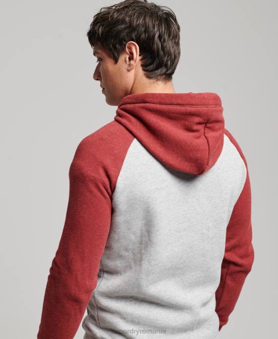 Superdry hanorac de baseball cu logo vintage îmbrăcăminte gri deschis bărbați JX0Z784