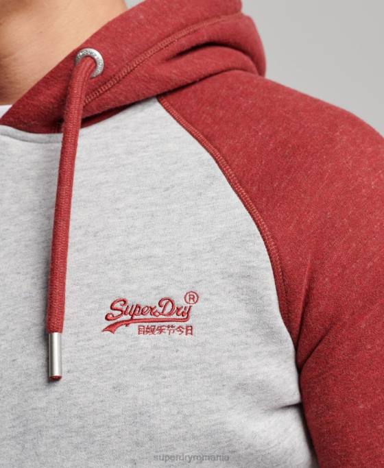 Superdry hanorac de baseball cu logo vintage îmbrăcăminte gri deschis bărbați JX0Z784