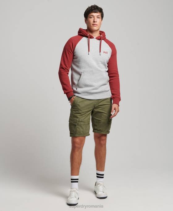 Superdry hanorac de baseball cu logo vintage îmbrăcăminte gri deschis bărbați JX0Z784