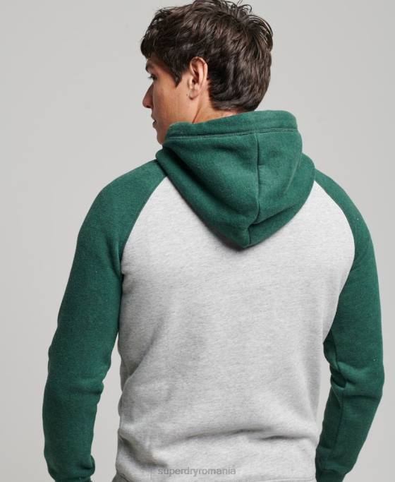 Superdry hanorac de baseball cu logo vintage îmbrăcăminte verde bărbați JX0Z576