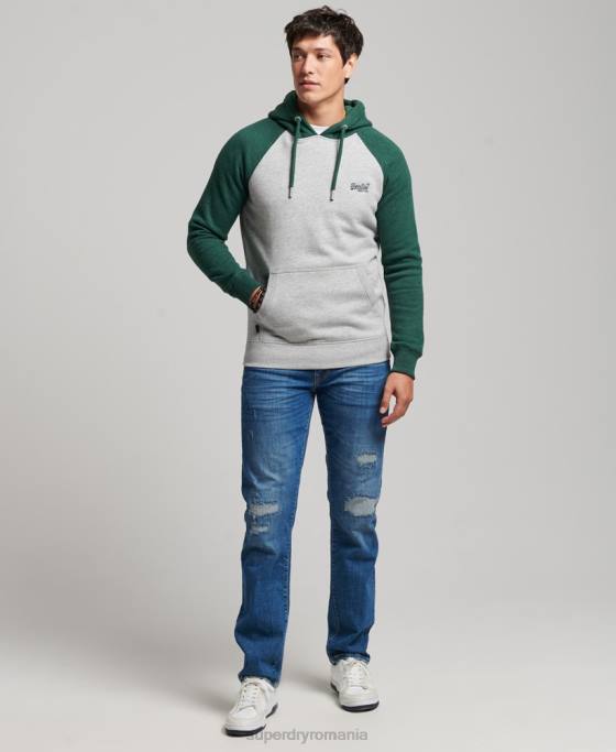 Superdry hanorac de baseball cu logo vintage îmbrăcăminte verde bărbați JX0Z576