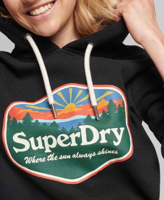 Superdry hanorac de călătorie îmbrăcăminte negru femei JX0Z6070