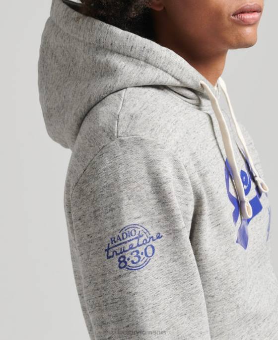 Superdry hanorac de epocă atletic city script îmbrăcăminte gri bărbați JX0Z5178
