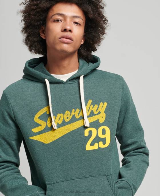 Superdry hanorac de epocă atletic city script îmbrăcăminte verde bărbați JX0Z824