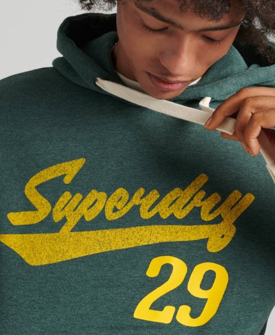 Superdry hanorac de epocă atletic city script îmbrăcăminte verde bărbați JX0Z824