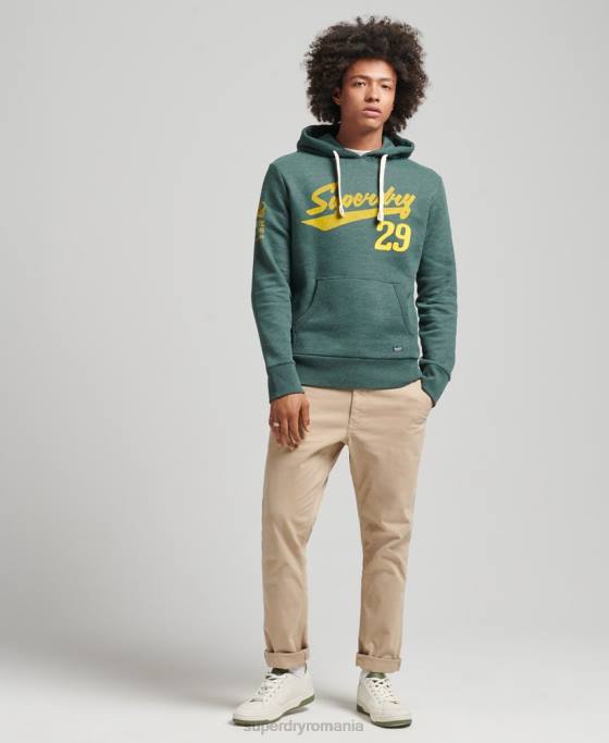 Superdry hanorac de epocă atletic city script îmbrăcăminte verde bărbați JX0Z824