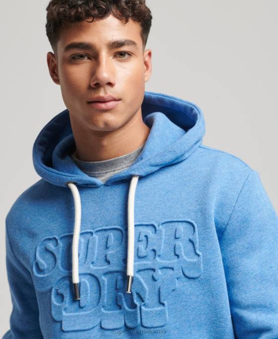 Superdry hanorac de epocă în relief clasa cooper îmbrăcăminte albastru bărbați JX0Z798