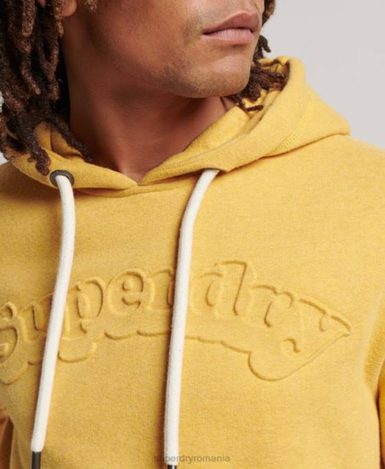 Superdry hanorac de epocă în relief clasa cooper îmbrăcăminte galben bărbați JX0Z692