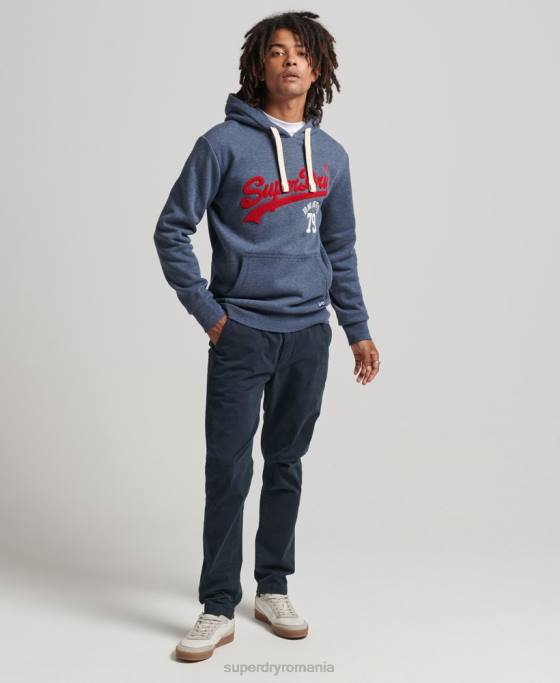 Superdry hanorac de interes cu logo vintage îmbrăcăminte marina bărbați JX0Z5023