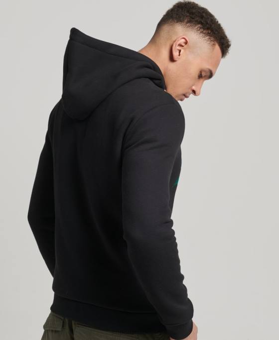 Superdry hanorac de interes cu logo vintage îmbrăcăminte negru bărbați JX0Z5145