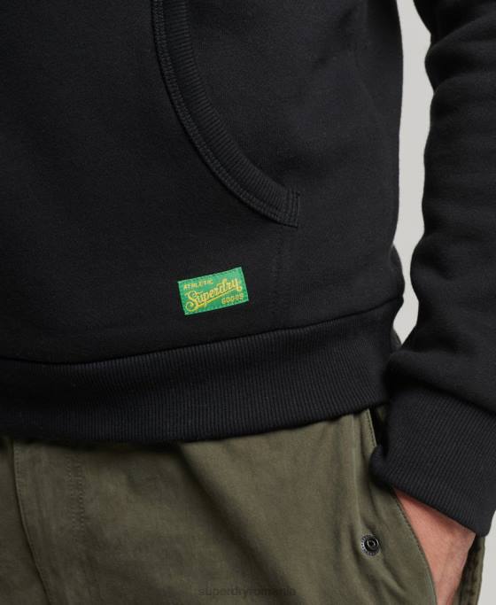 Superdry hanorac de interes cu logo vintage îmbrăcăminte negru bărbați JX0Z5145