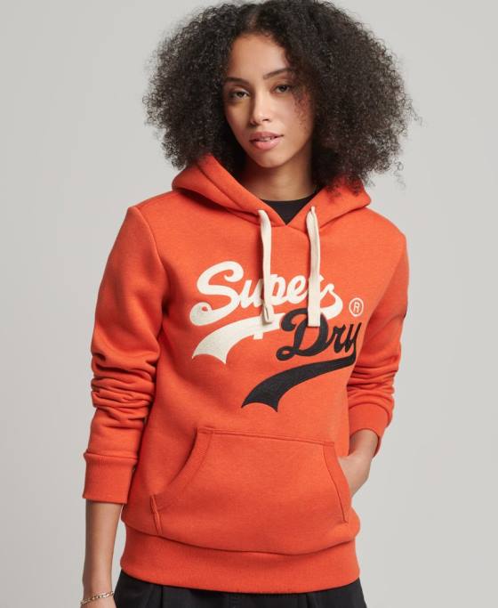 Superdry hanorac de interes cu logo vintage îmbrăcăminte portocale femei JX0Z3502