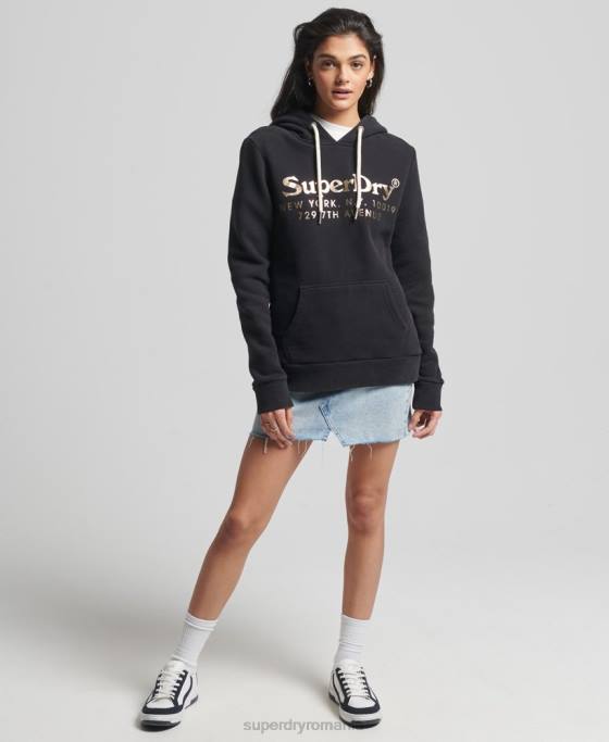 Superdry hanorac de interes local îmbrăcăminte negru femei JX0Z5985