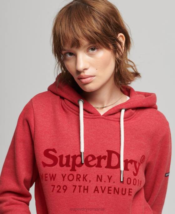 Superdry hanorac de interes local îmbrăcăminte roșu femei JX0Z6126