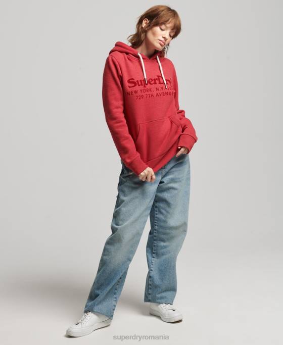 Superdry hanorac de interes local îmbrăcăminte roșu femei JX0Z6126
