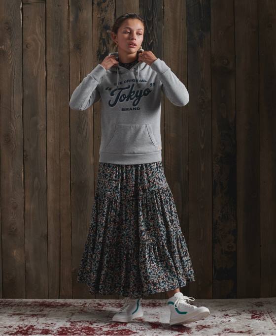 Superdry hanorac de lucru lucrat îmbrăcăminte gri inchis femei JX0Z3507