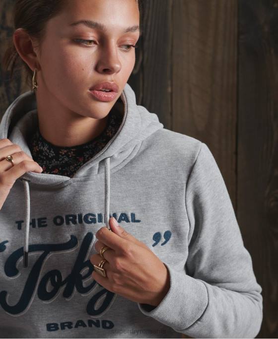 Superdry hanorac de lucru lucrat îmbrăcăminte gri inchis femei JX0Z3507