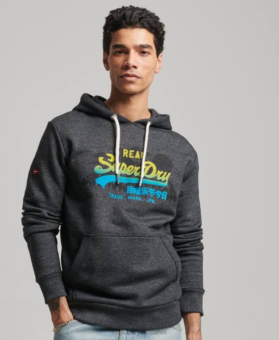 Superdry hanorac de munte cu logo vintage îmbrăcăminte negru bărbați JX0Z728