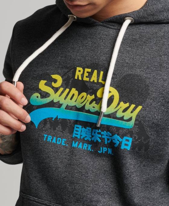 Superdry hanorac de munte cu logo vintage îmbrăcăminte negru bărbați JX0Z728