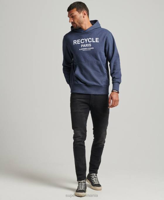 Superdry hanorac de oraș reciclat îmbrăcăminte albastru bărbați JX0Z665