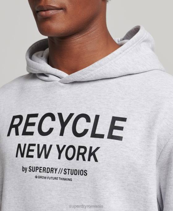 Superdry hanorac de oraș reciclat îmbrăcăminte gri deschis bărbați JX0Z793