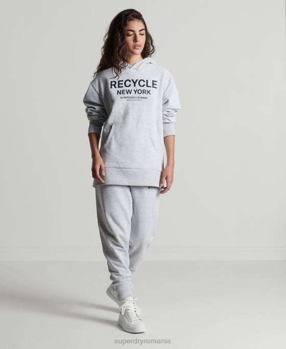 Superdry hanorac de oraș reciclat îmbrăcăminte gri deschis femei JX0Z5835