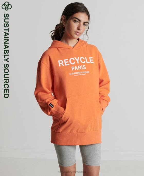 Superdry hanorac de oraș reciclat îmbrăcăminte portocale femei JX0Z5905