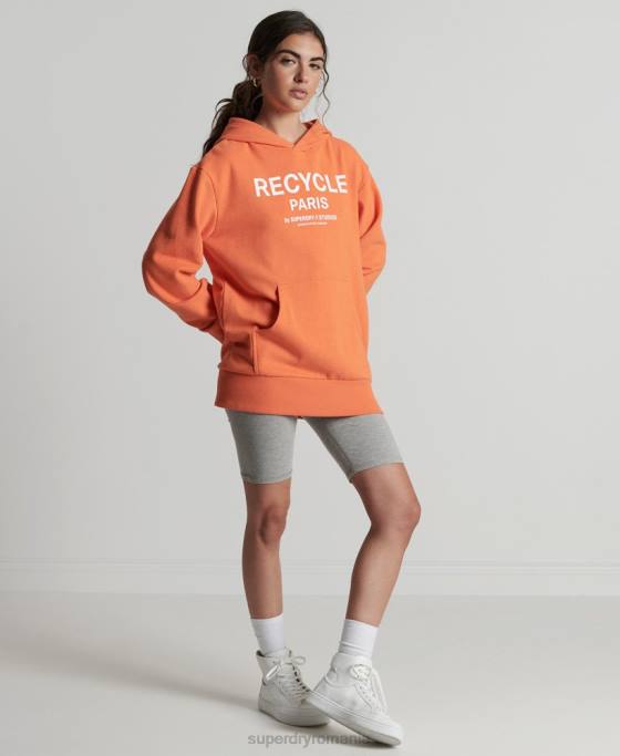 Superdry hanorac de oraș reciclat îmbrăcăminte portocale femei JX0Z5905